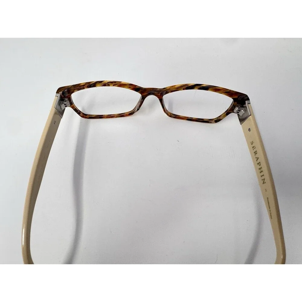 Seraphin Hiawatha Eyeglass Frames Only 53-15-145 Brown Marble Cream Japan